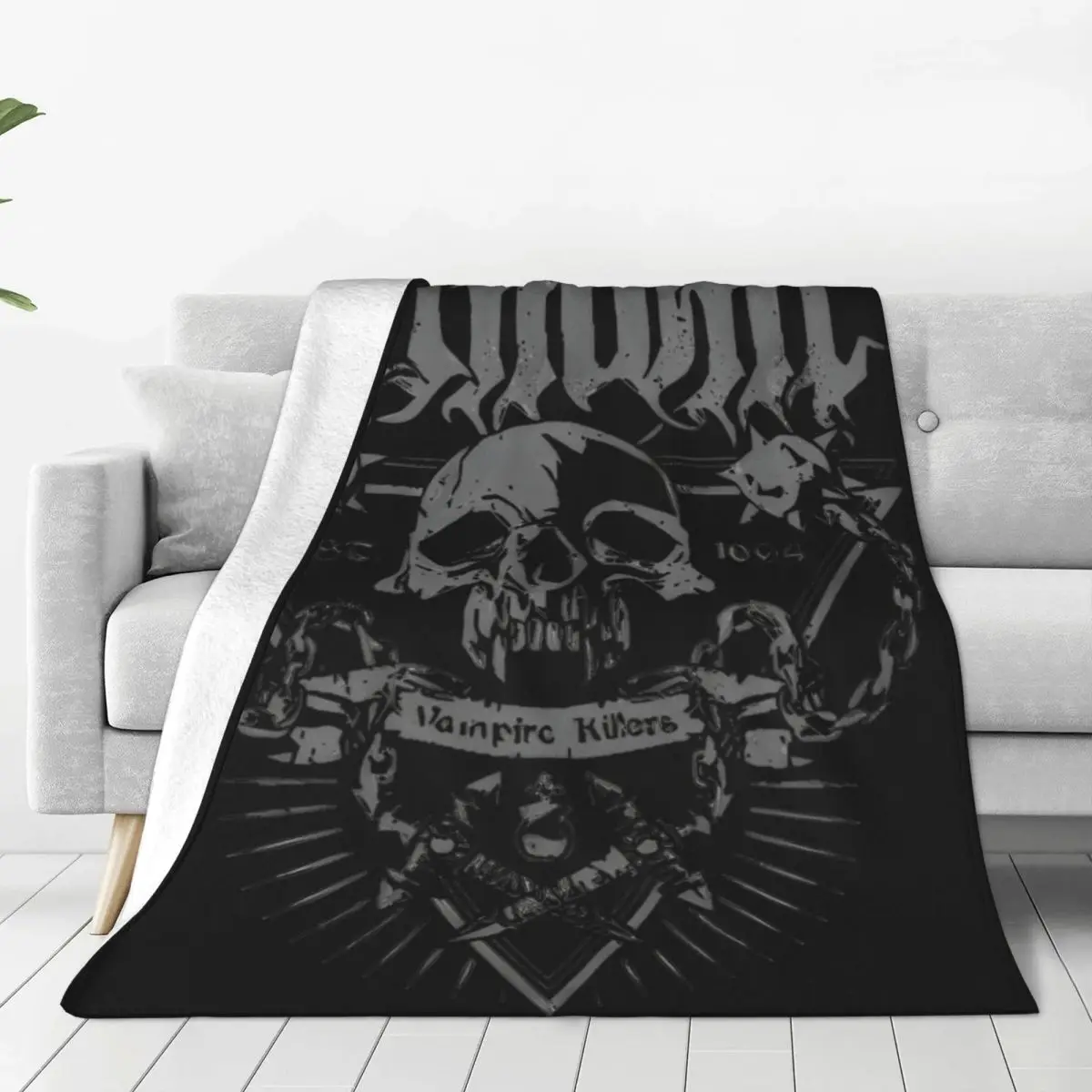 Anime Castlevania Knitted Blanket Flannel Throw Blanket Bed Sofa Portable Ultra-Soft Warm Bedspreads