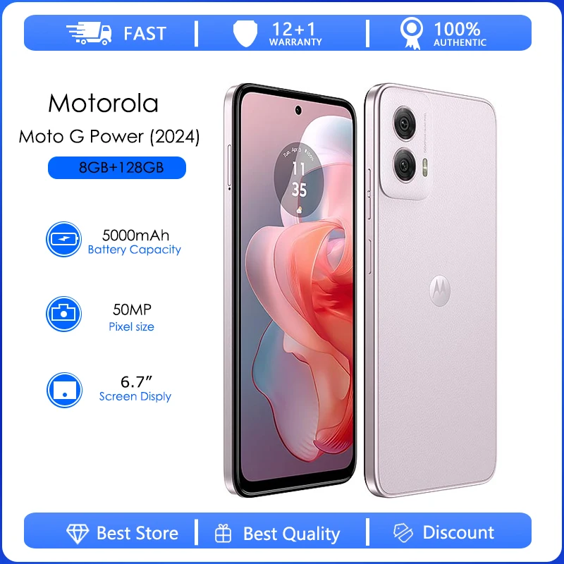 Original Unlocked Motorola Moto G Power (2024) XT2415 8GB RAM 128GB ROM Octa-core 50MP 6.7'' 5000mAh Android 14 NFC Smartphone