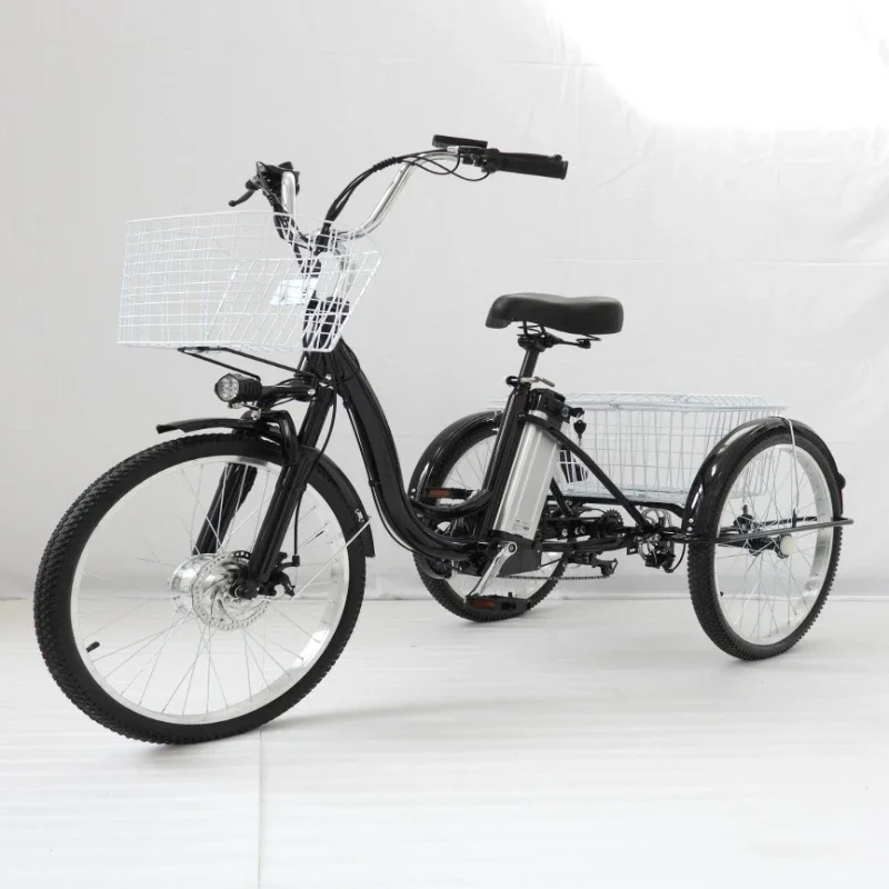 

24-Inch electric tricycle, elderly electric power tricycle pedal tricycle