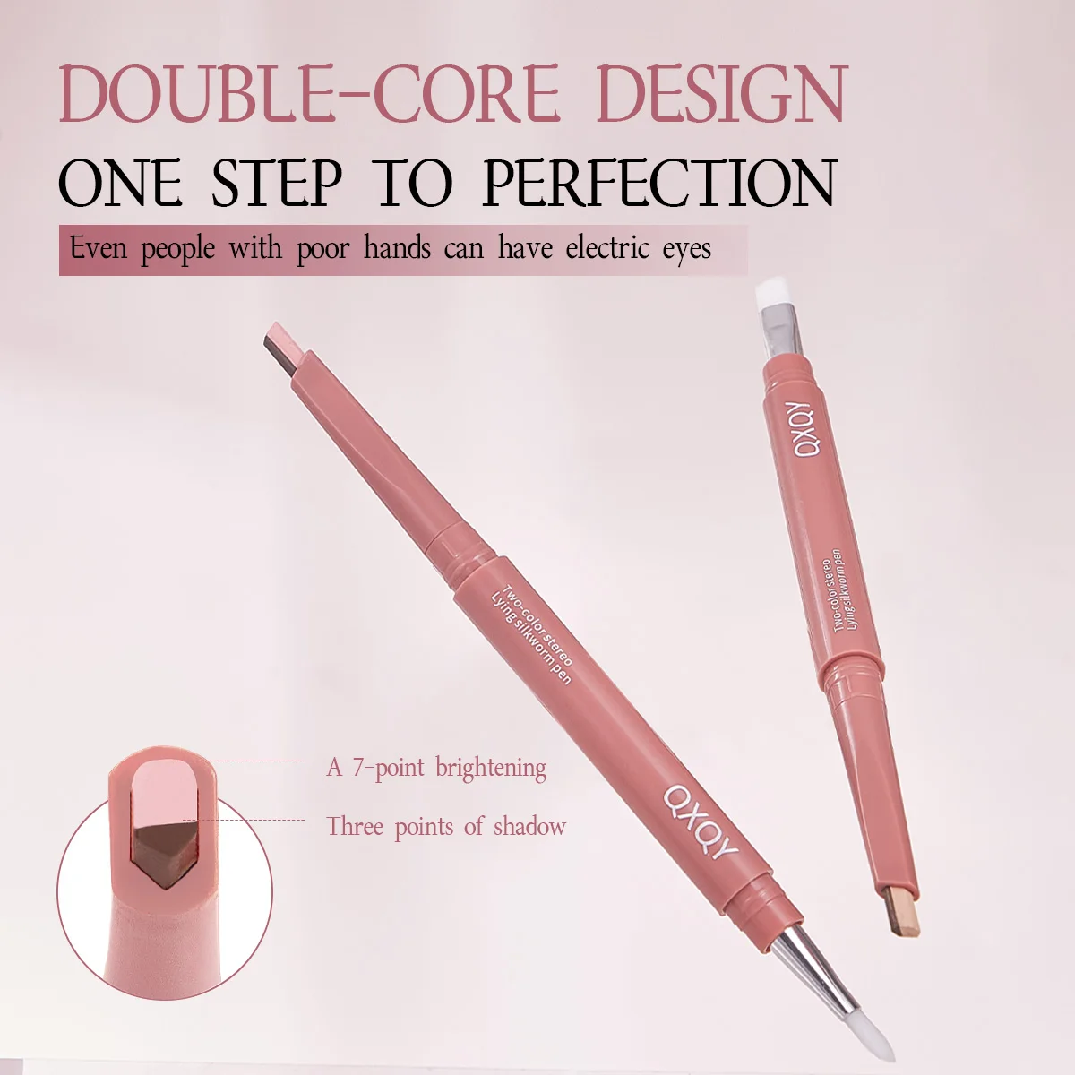 QXQY Tweekleurige zijderupspen verheldert en gemakkelijk te stomp Dubbelkoppige, niet-trekkende zijderupspen