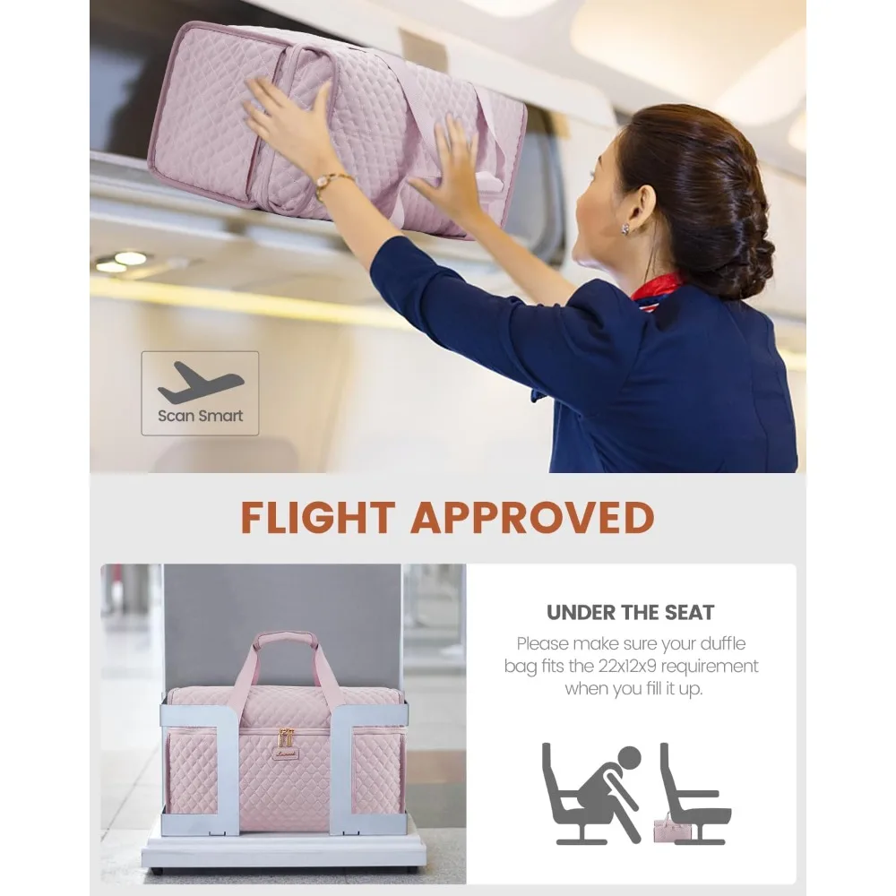 مجموعة حقيبة حمل لعطلة نهاية الأسبوع مع أدوات الزينة وجيب مبلل، معدات سفر مكونة من 3 قطع للرحلات الليلية