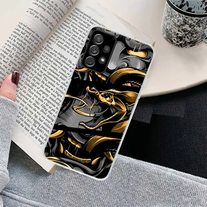 Ninja HANNYA Onimaru Phone Case for Samsung Galaxy S23 S22 S21 Plus Ultra A12 A32 A53 Clear Phone Cover Funda