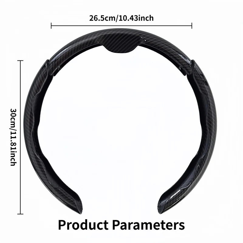Unbranded car steering wheel cover in snake-pattern black with three-section design，Comfortable Grip/Seamless, snap-in quick ins