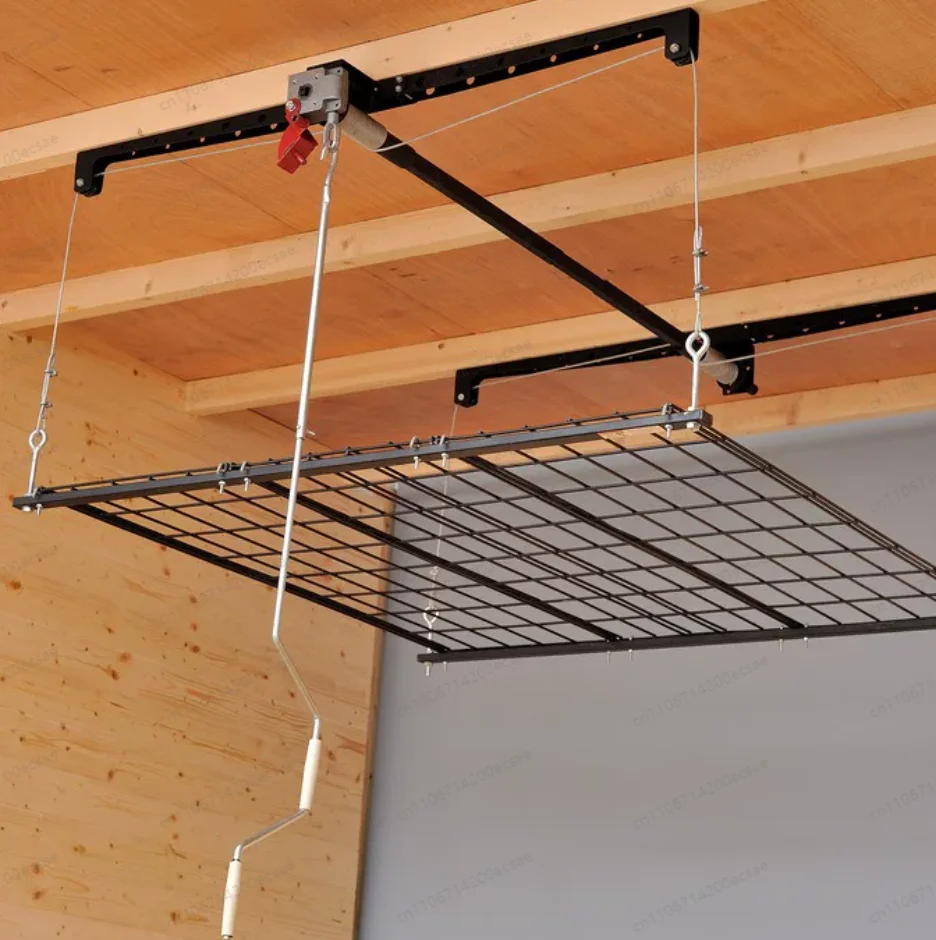 Heavy Duty Ceiling Mounted Storage Rack for Garage, Large Capacity Overhead Organizer Shelf