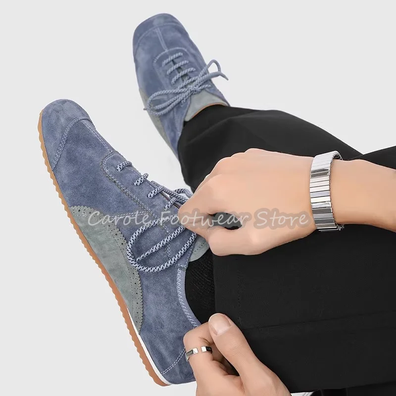 

Outside Anti-Slip Breathable Casual Sport Shoes for Men New Fashion Mixed Color Lace-Up Daily Walking Shoes Male Sneakers