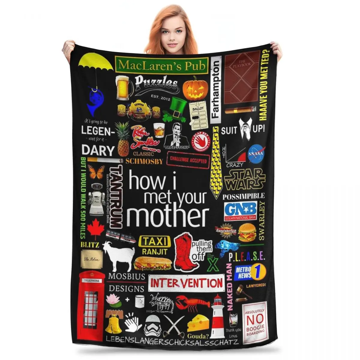 How I Met You Mother Blanket Fleece Multi-function Sofa Throw Blankets For Home Bedroom Outdoor Throws Bedspread Quilt