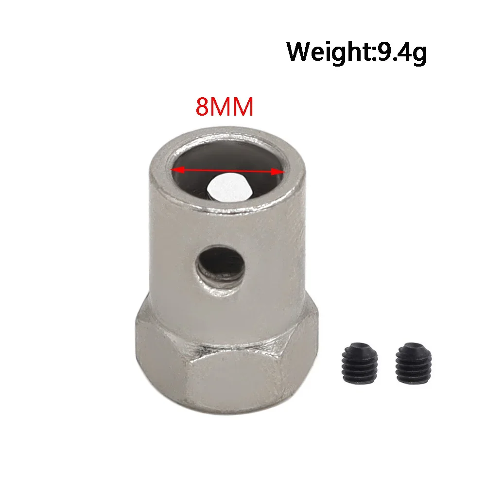 Accoppiatore esagonale in metallo Placcatura Connettore per pneumatici rigido 2/3/3.17/4/5/6/7/ Accoppiamento da 8 mm per decelerazione albero motore Robot Smart Car Wheel