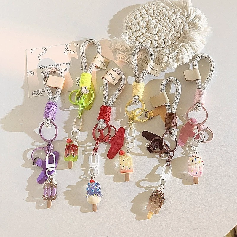 

Kawaii японский подвеска для телефона с мороженым, милый модный десертный брелок со съемным ремешком, многофункциональный ремешок для чехла для телефона