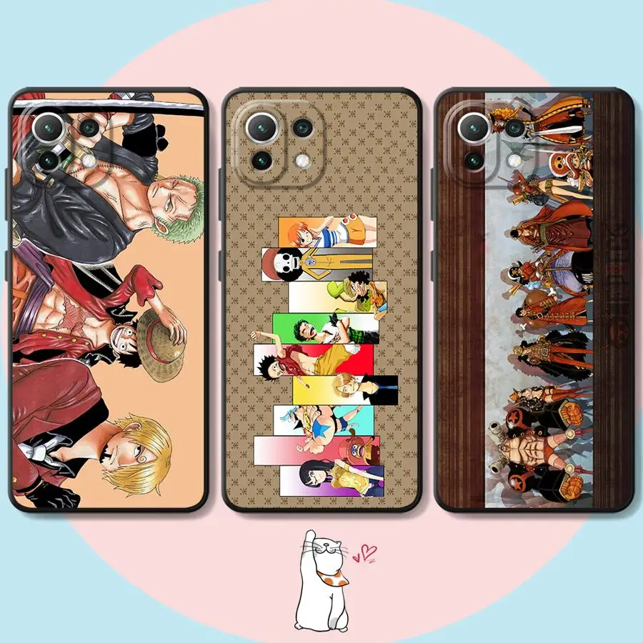 حافظة شخصيات كرتونية قطعة واحدة لهاتف Xiaomi Mi 11 12 13 Lite 13 14 15 Pro 10T 11T 12T Pro 12X غطاء هاتف ناعم أسود