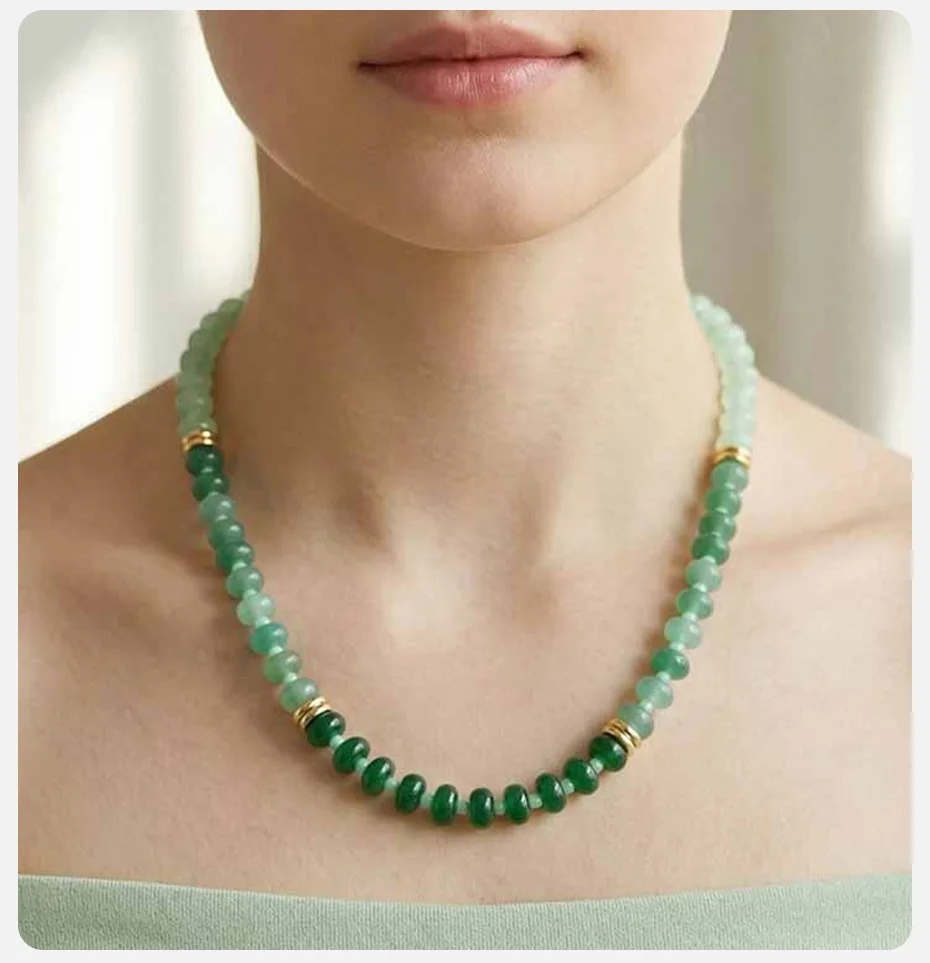 Vnox mehrfarbige, simulierte Steine, handgefertigte Halsketten, bunte Natursteinperlen, Halsband, Sommer, Strand, trendiger Boho-Schmuck, Geschenk – Detail 3