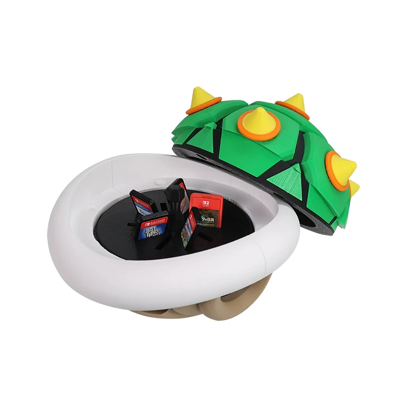 ثلاثية الأبعاد مطبوعة ماريو باوزر شل شل شل بطاقة الألعاب صندوق تخزين نموذج العربة شل لبطاقة الألعاب الكلاسيكية جمع هدية الزخرفية