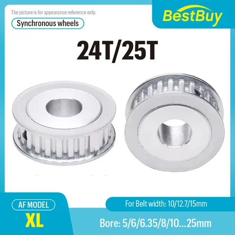 XL 24T/25T 치아 동기 타이밍 풀리 보어 5/6/6.35-25 폭 10/12.7/15mm 벨트 XL 타이밍 풀리 AF 유형 XL 24T/25T 치아 동기 타이밍 풀리 보어 5/6/6.35-25 폭 10/12.7/15mm 벨트 XL 타이밍 풀리 AF 유형