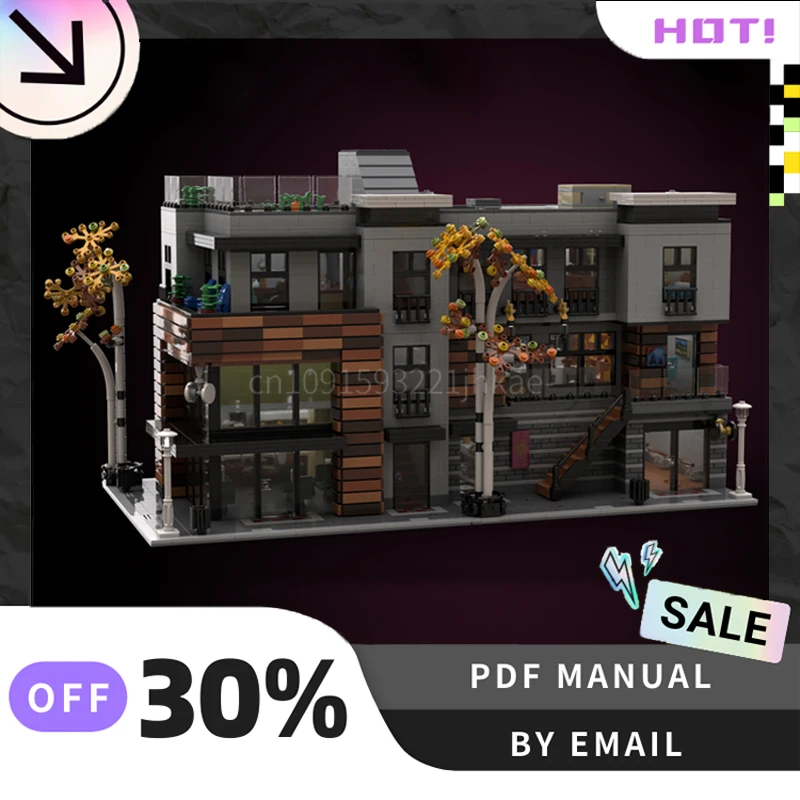 

[5653 шт.] индивидуальные MOC Downtown Lofts, креативный набор строительных блоков STEM, развивающие игрушки, комплект строительной модели, подарки на день рождения