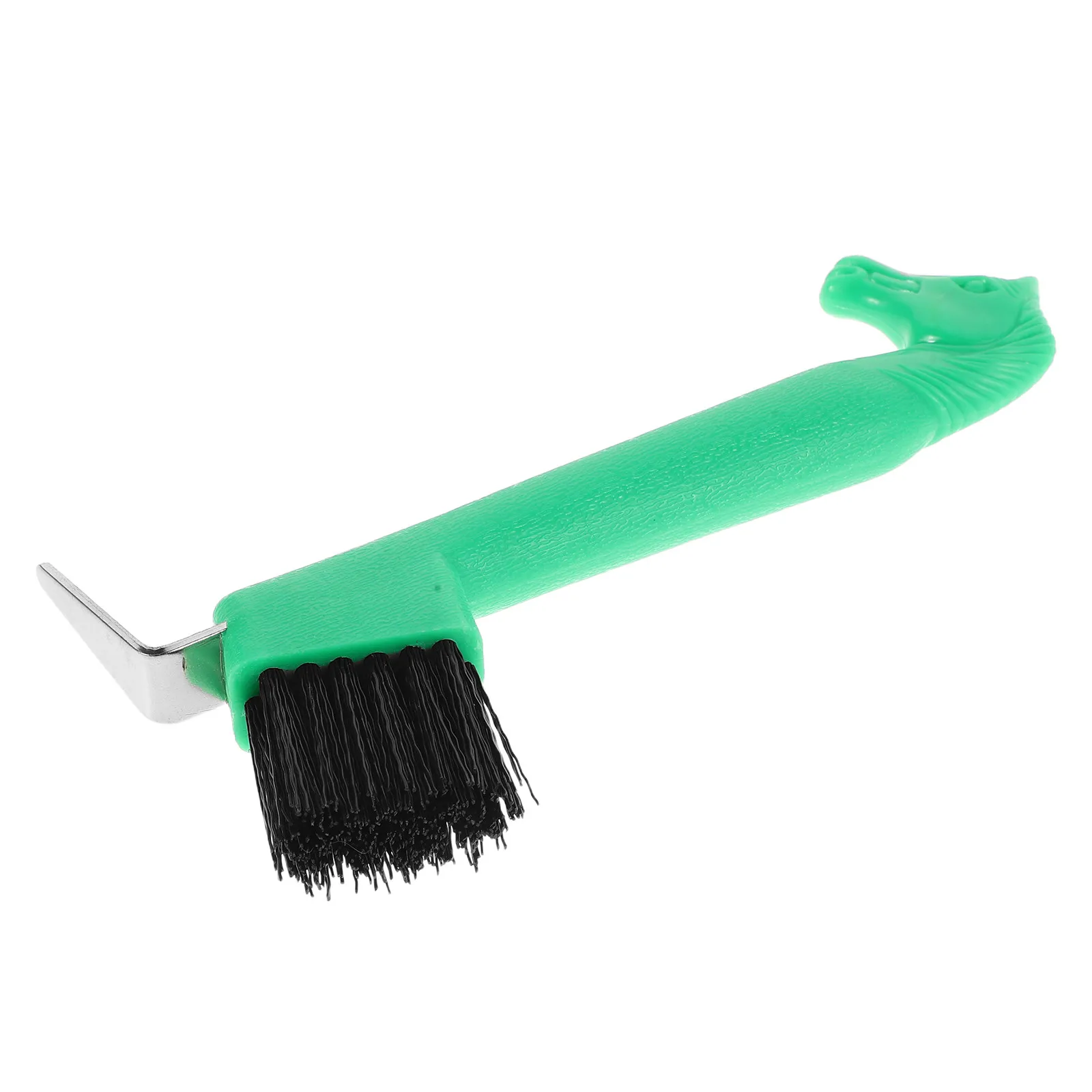 Horse Hoof Pick Brush Handheld Portable 7.3 Inch Stiff Bristle Ergonomic Grip Cleaning Tool for Horseshoe Care Livestock Stable