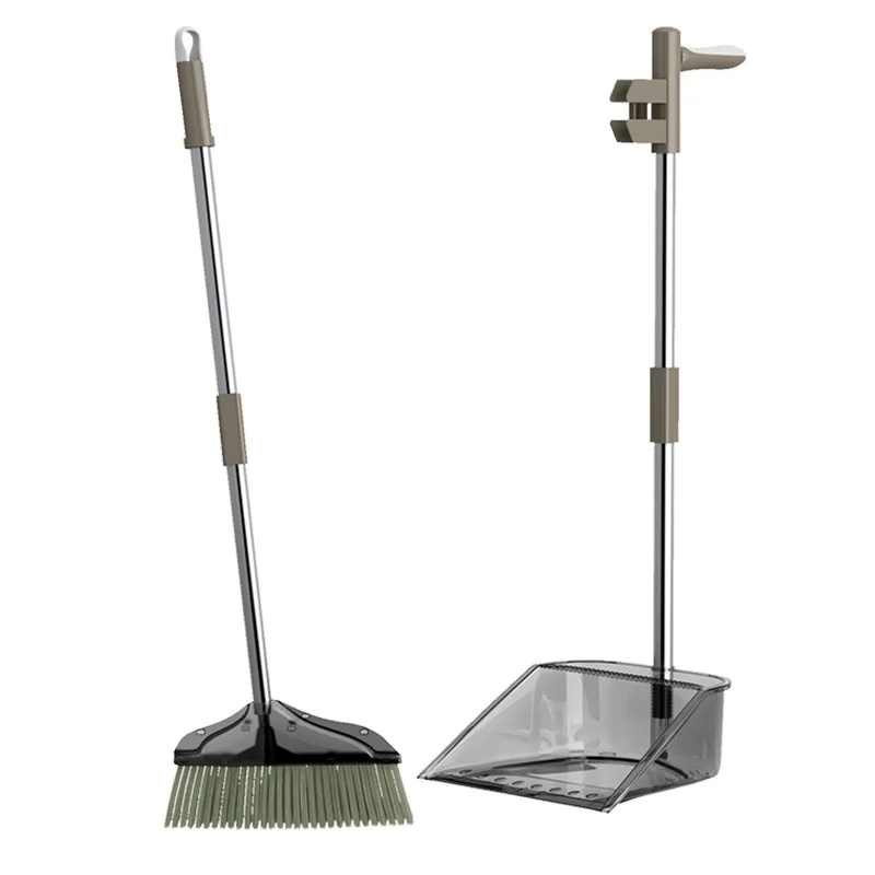 Household Transparent Plastic Broom Set, Broom, Garbage Shovel, Non-viscous Combination, New, 2022