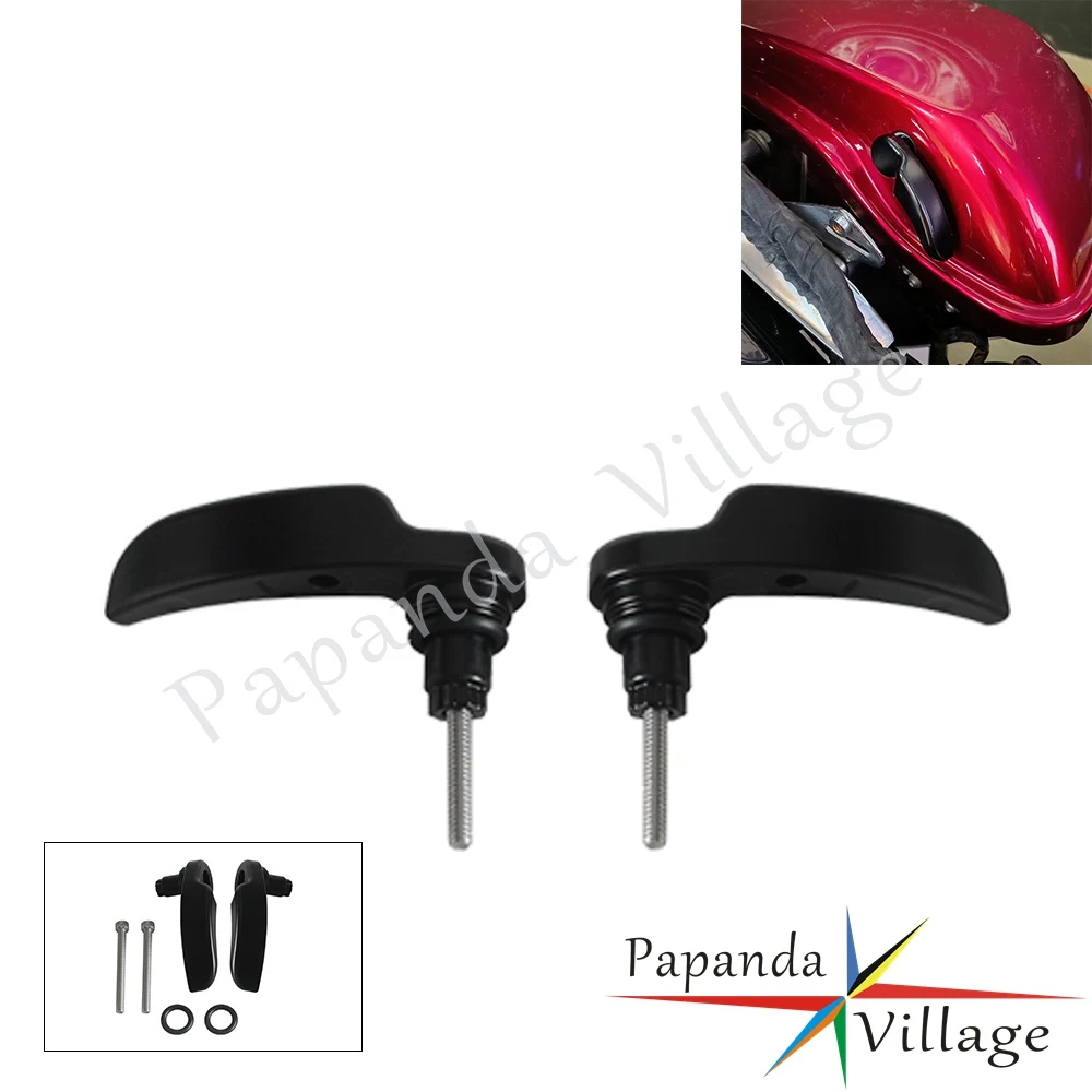 Motorcycle Saddle Bag Lifters Lever For Harley Touring Models CVO Electra Glide Road King 2014-2023 Black Saddlebag Latch Kit