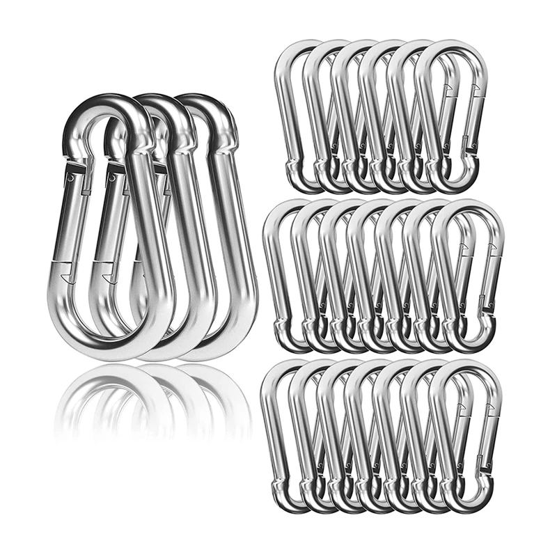 TKOH-30PCS Mosquetón con gancho a presión de resorte resistente de 4 pulgadas, mosquetón con resorte a presión para columpio hamaca gimnasio al aire libre
