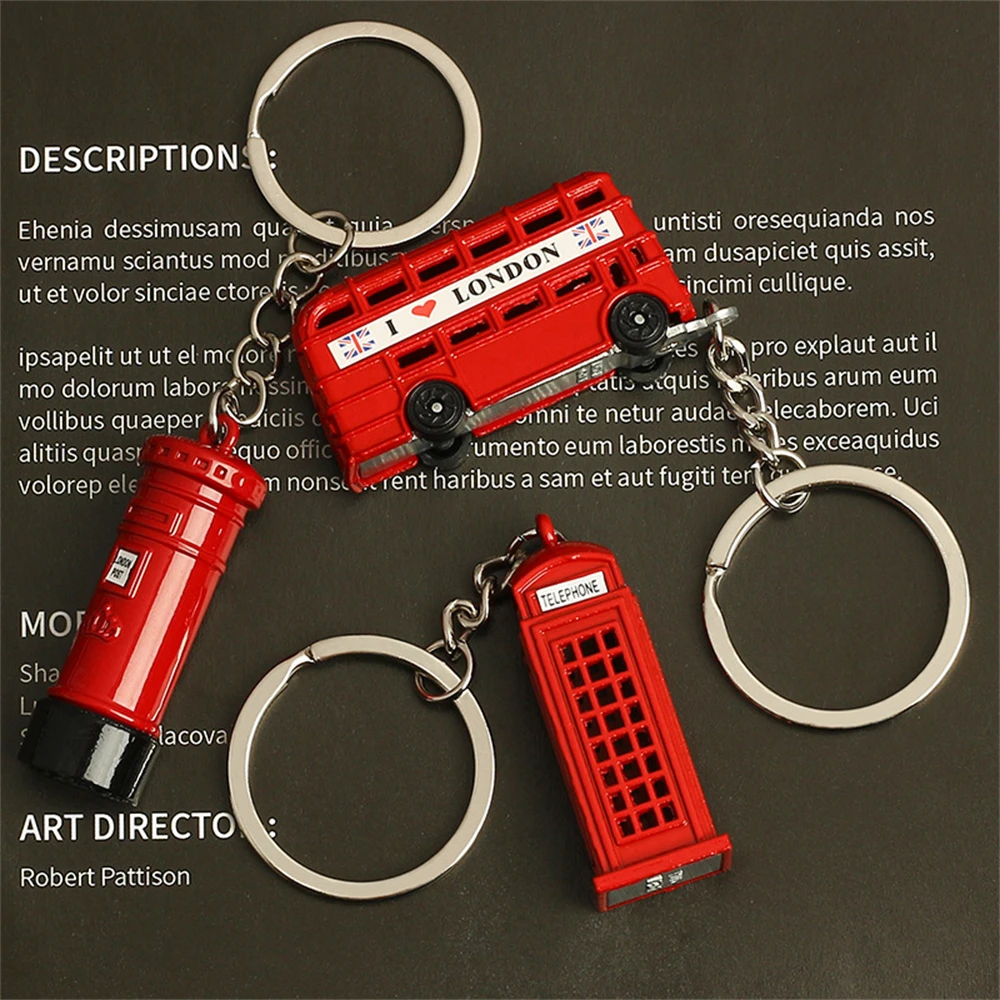 크리에이티브 레드 런던 이층 버스 키체인, 빈티지 전화 - Travel Accessories London 리뷰 및 가격