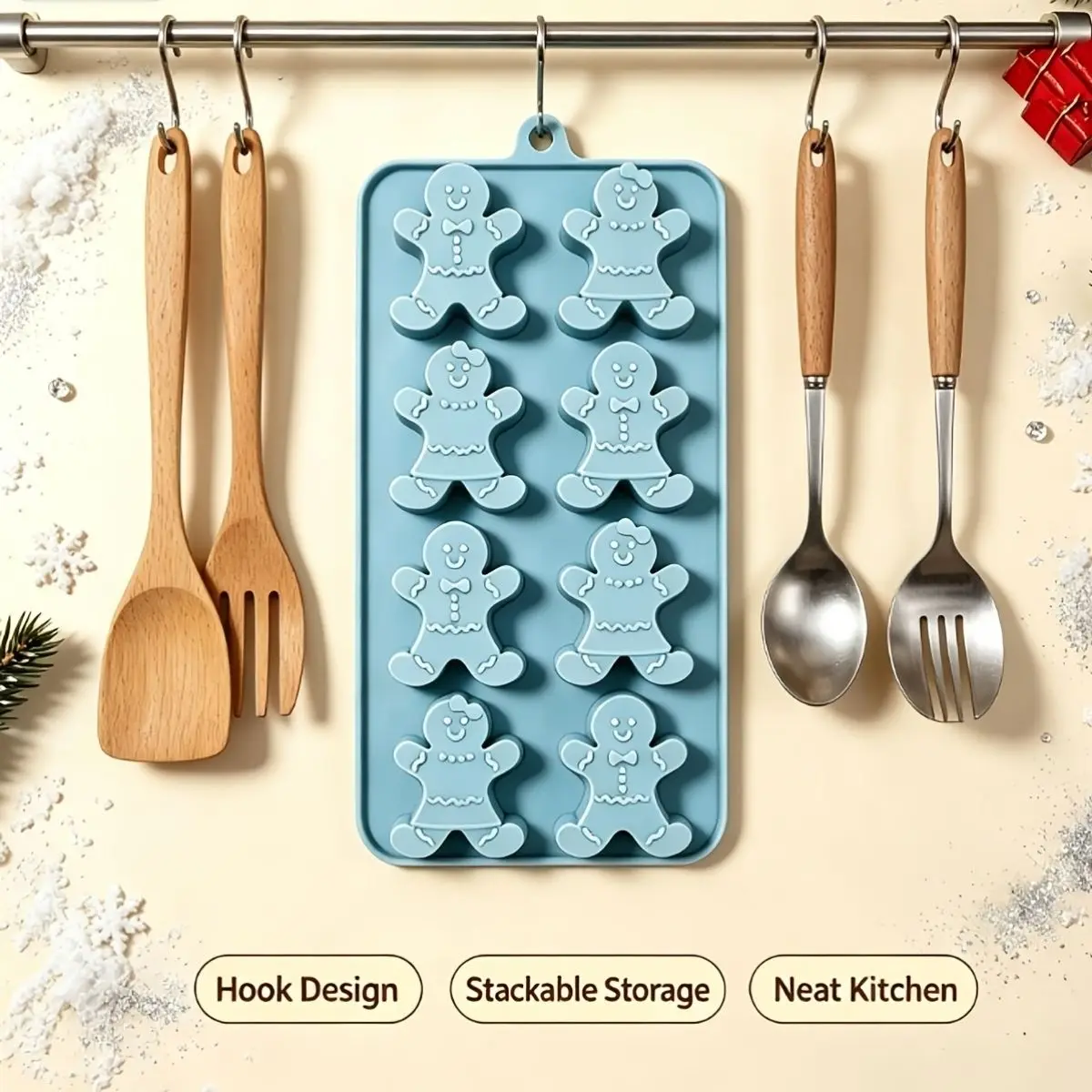 Christmas Chocolate Silicone Molds Santa Clause Christmas Tree Snowman Gingerbread Man For Jellies Candies Ice Cubes Wax Melts