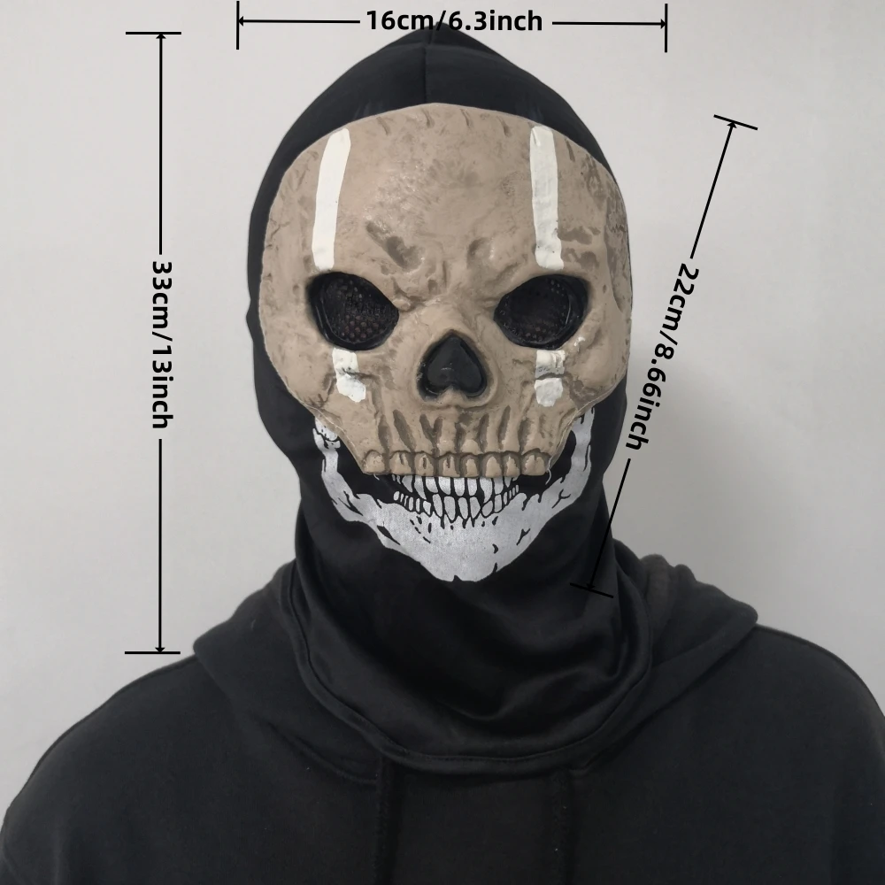 Máscara de calavera fantasma de terror para Halloween, casco de látex MW2 Call of Duty, Cosplay, actuación, fiesta, mascarada, máscaras de esqueleto