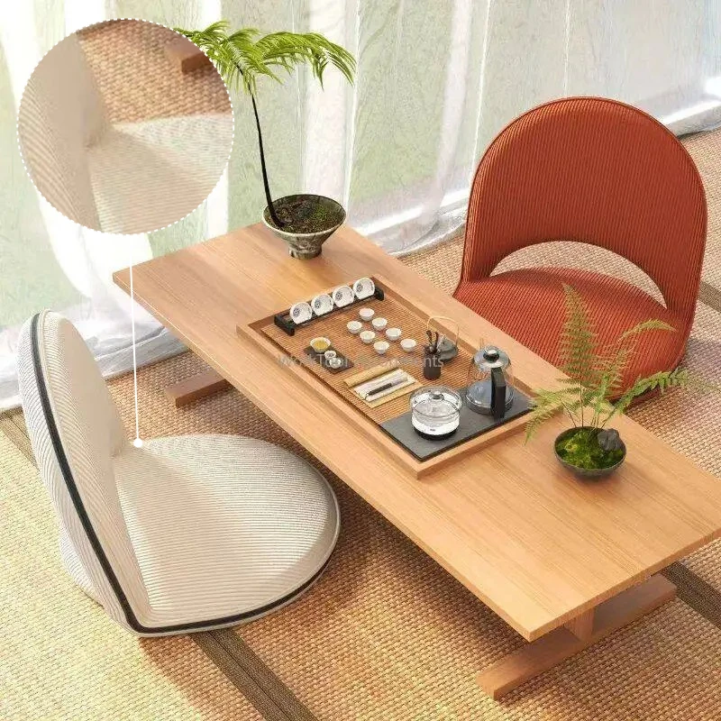 Japanese‑Style Legless Floor Chair, Portable Folding Lazy Sofa with Backrest for Tatami Bay Window Home Indoor Use
