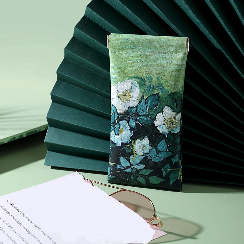 1pc Vincent Van Gogh Painting Glasses Bag Closure Travel Sunglasses Reading Glasses Storage Pouch Waterproof Eyewear Holder image 6