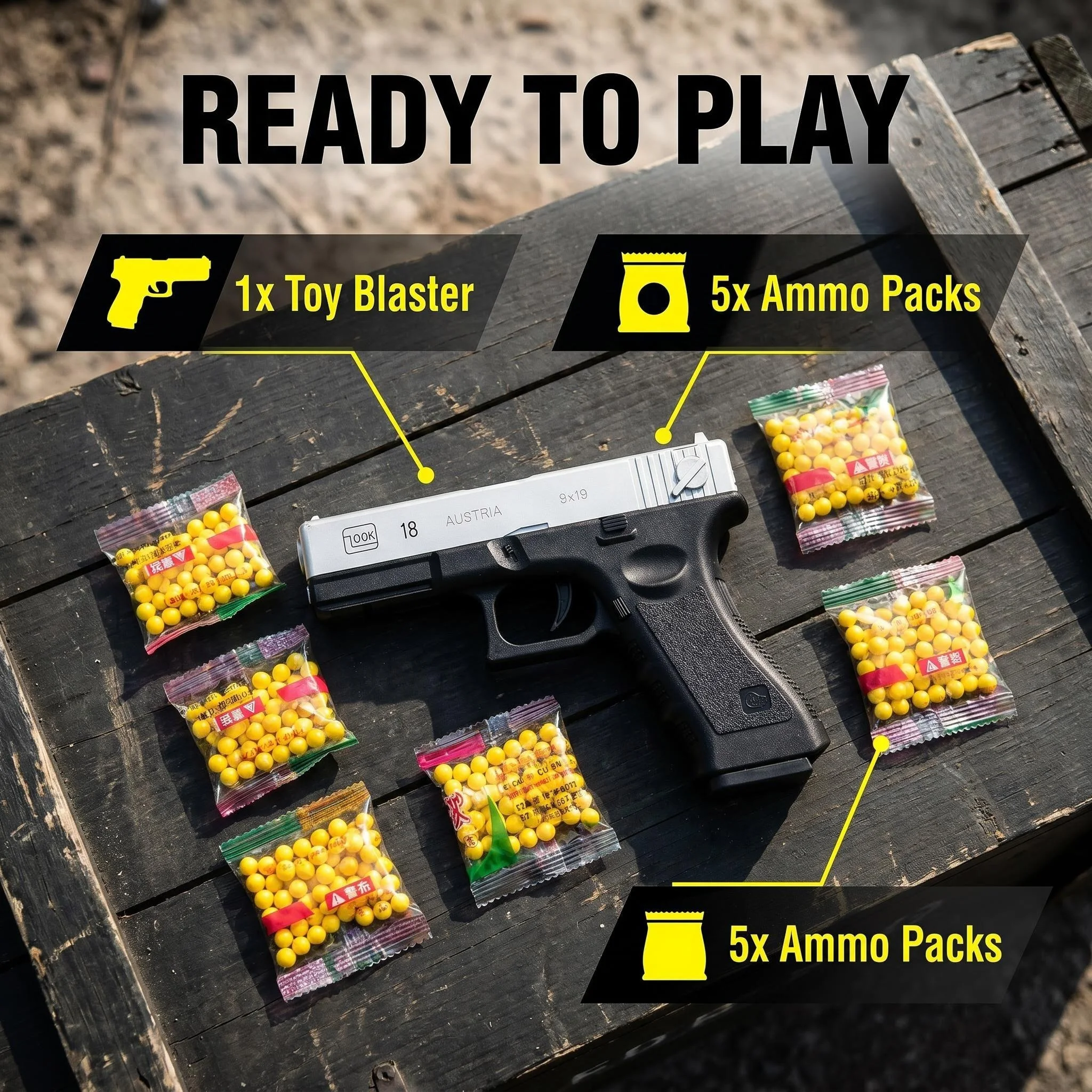 TOY GUN G17 STYLE SAFE SOFT BALL BLASTER HIGH PRECISION OUTDOOR SHOOTING GAME FOR KIDS ADULTS