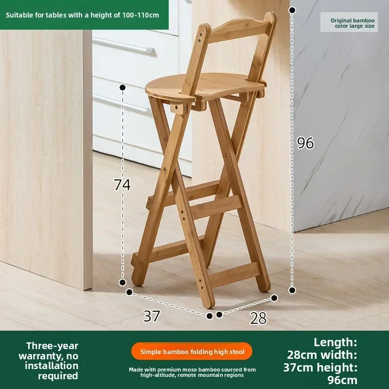 Durable Folding stool Household space saving Mazar stool Sturdy convenient high stool Simple stool Backrest Chair Bench