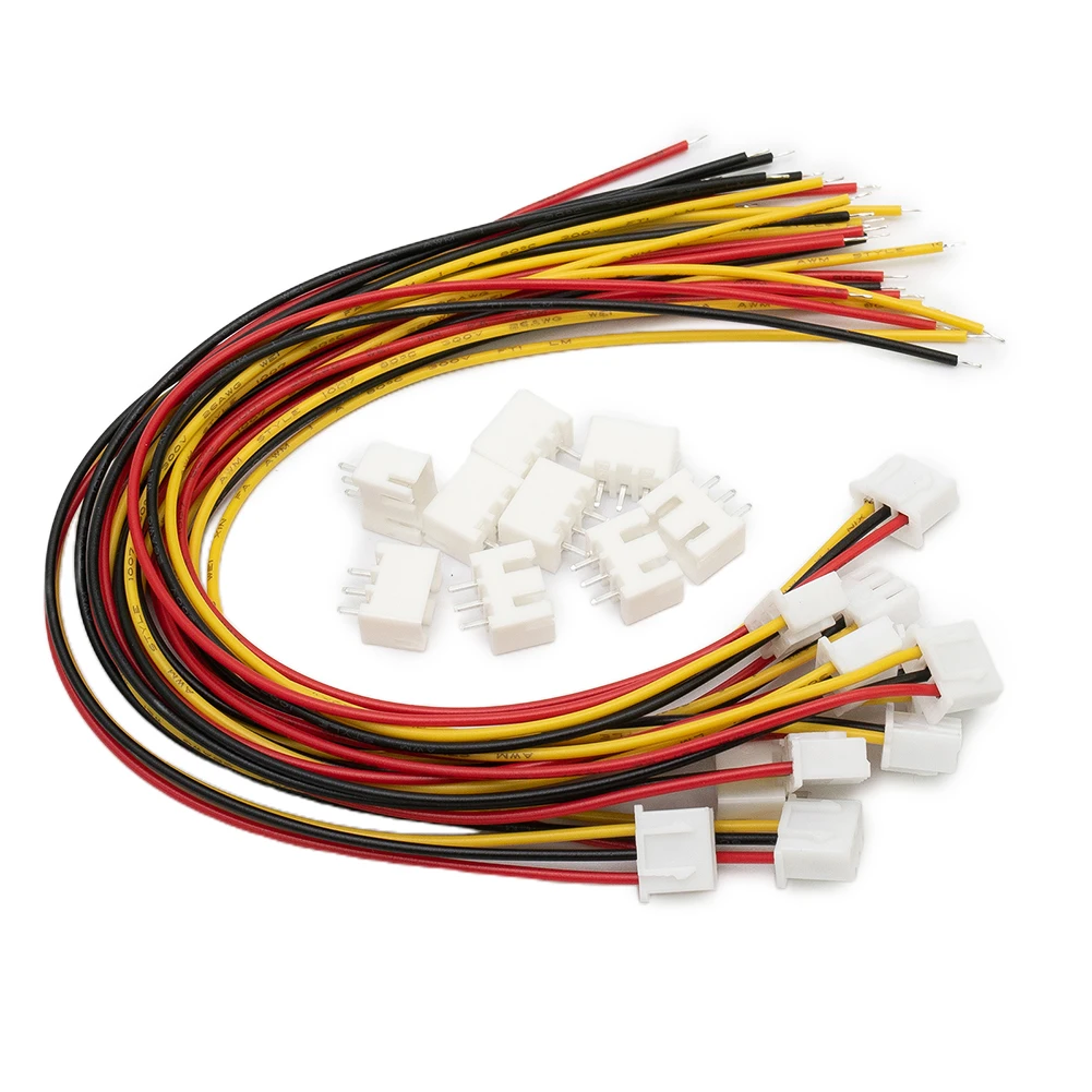 10 Sets For JST XH 2.54mm Cable Assemblies 2Pin 3Pin 4Pin with 200mm Length and 2.54mm Pitch for Instrumentation