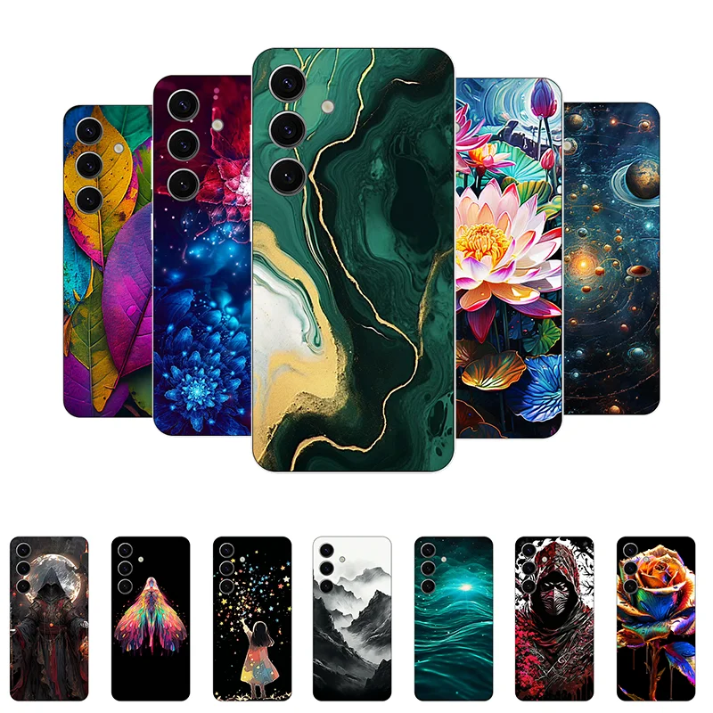 Silicone Case For Samsung S24 Cover S24+ Bumper Marble TPU Soft Phone Case for Samsung Galaxy S24 Plus Back Cover GalaxyS24