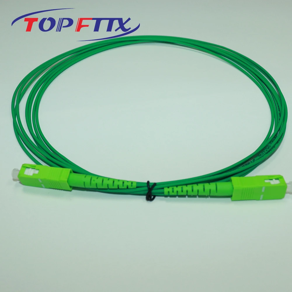 100 PCS Whole Sale 3.5 Meter Green Color SC/APC Fiber Optic Patch Cord Single Mode G657A2 SX 1.6mm Optical Fiber Garter