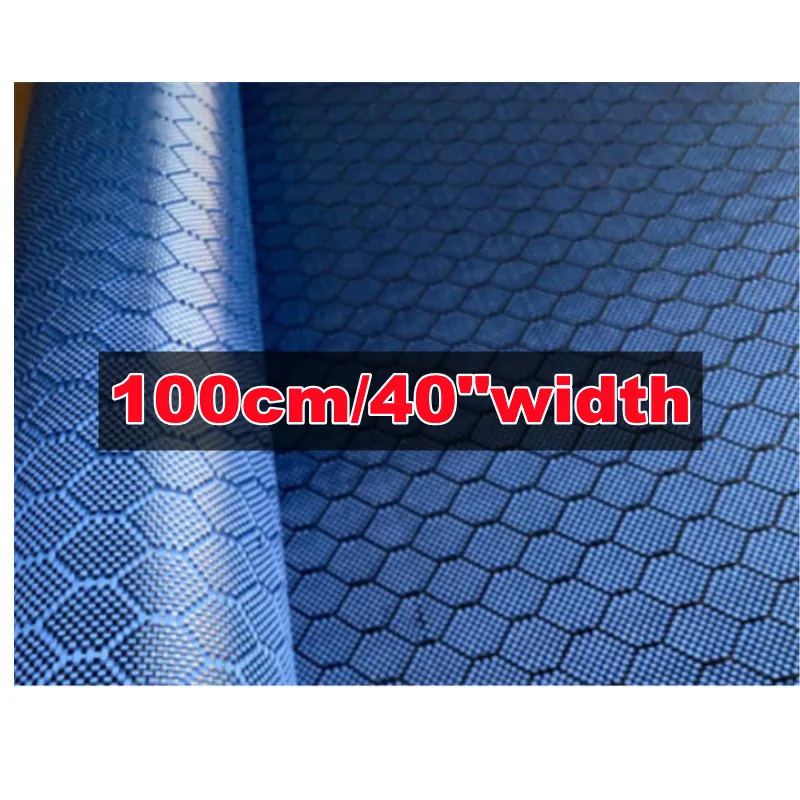 Imagem -01 - Fibra de Carbono Real e Kevlar Tecidos Misturados Pano Futebol Favo de Mel Padrão Cor Azul 3k 240gsm 2x2 40 Polegadas 100cm Largura fibra de carbono real e kevlar tecidos misturados pano futebol favo de mel padrao cor azul 3k 240gsm 2x2 40 polegadas 100cm largura 01