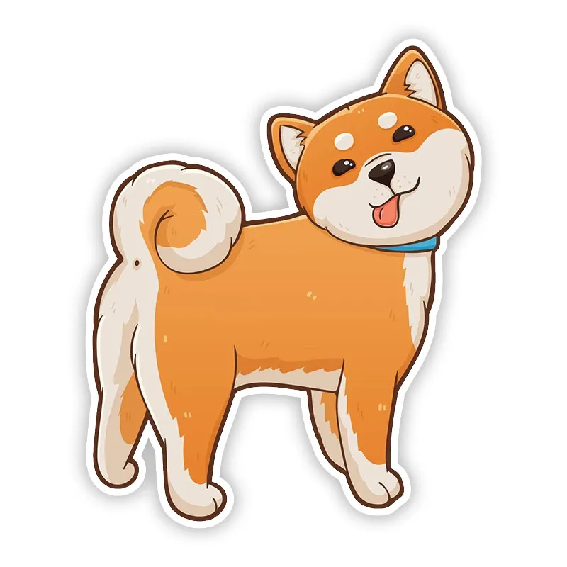 

F388# Personality PVC Decal Cartoon Shiba Inu Dog Waterproof Car Sticker on Motorcycle Waterproof Sunscreen Vinyl Decal