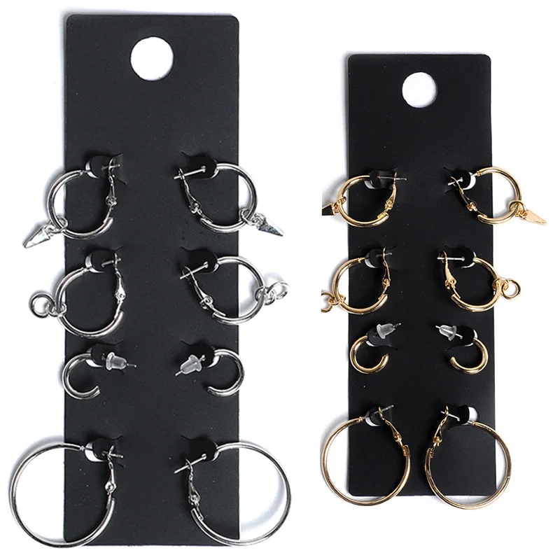 Punk Rock Round Circle Earring Simple Metal Small Hoop Earrings for Women Men Cartilage Ear Piercing Jewelry Pendientes