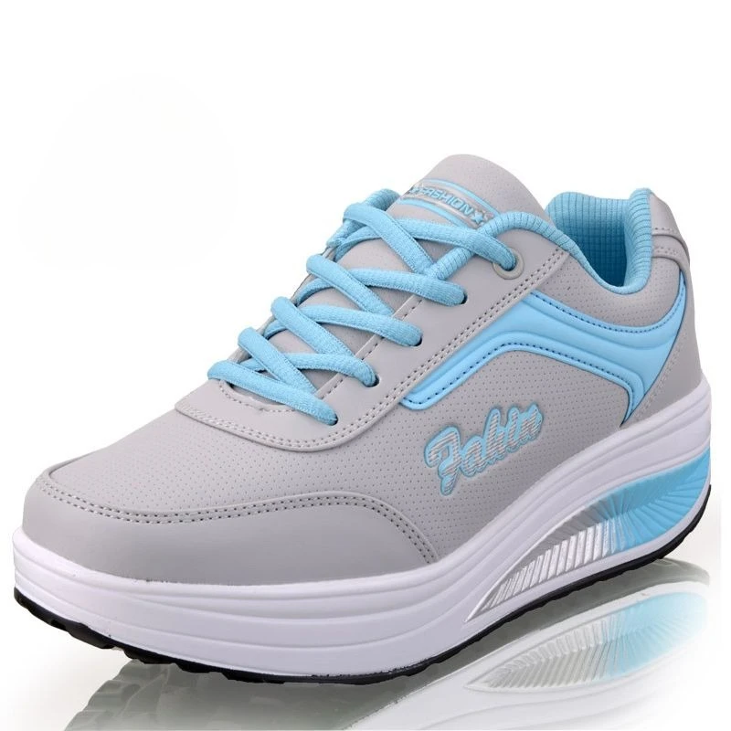 Women Rocker Bottom Sneakers Mesh Breathable Thick Sole Platform Shoes Casual Sport Walking Height Increase