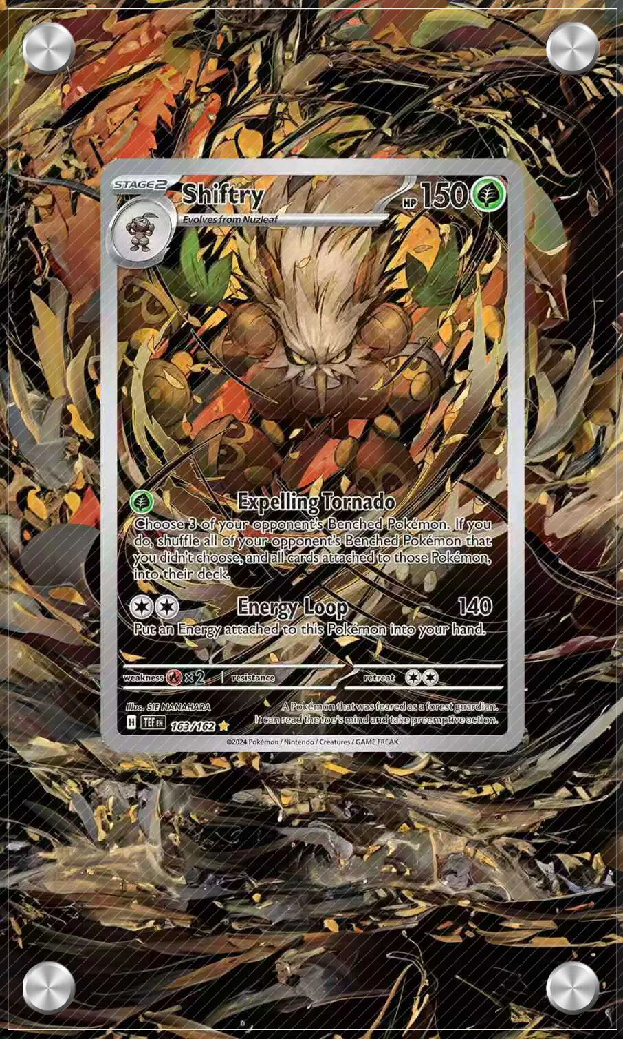 Pokrowiec ekspozycyjny na karty Pokemon Litten Deerling Shiftry Extended Art, kolekcja kart, przedłużona grafika, PSA, anime, stojak ekspozycyjny (bez)