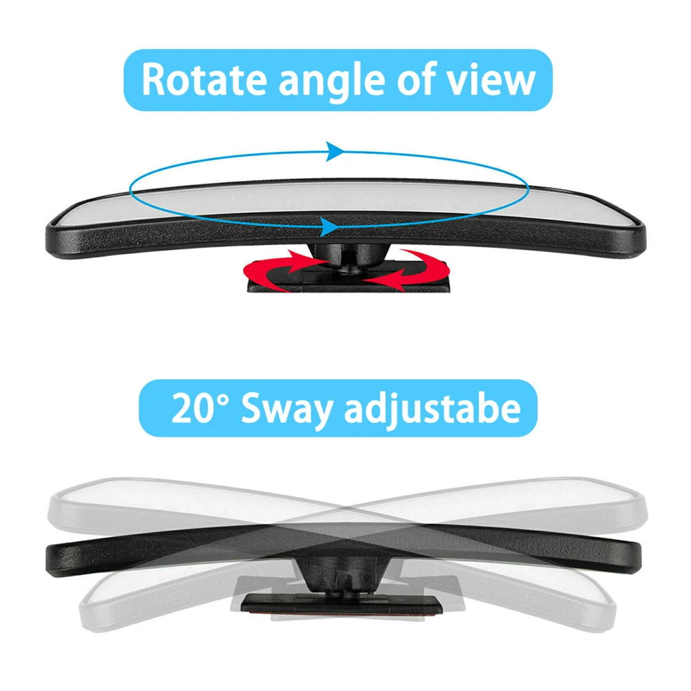 360° Blind Spot Mirror Auxiliary Mirror Driving Safety Resistant To Oxidation 20° Sway Adjustability 360° Rotation