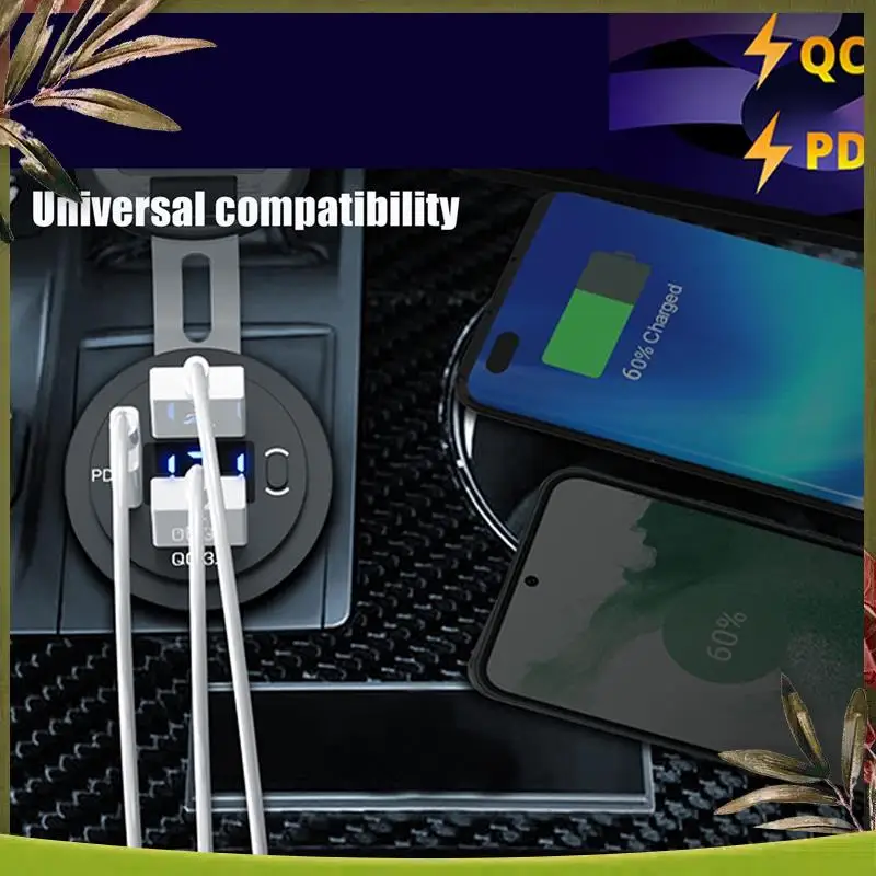 

Новая USB-розетка с двойной быстрой зарядкой и вольтметром и выключателем питания, многофункциональная 12 В для легкового морского грузовика