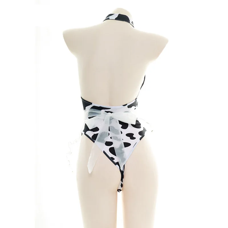Anime Cute Women Sexy Cow Lingerie Set Anime Maid Bikini Kawaii Girl Cosplay Costume  Lingerie Bodysuit with Maid Halloween view 6