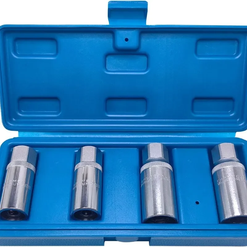 for 4-Piece Set 1/2 Double Head Bolt Thread Screw Headless Broken Sliding Tooth Disassembly Socket Extractor Removal Tool Kit view 5