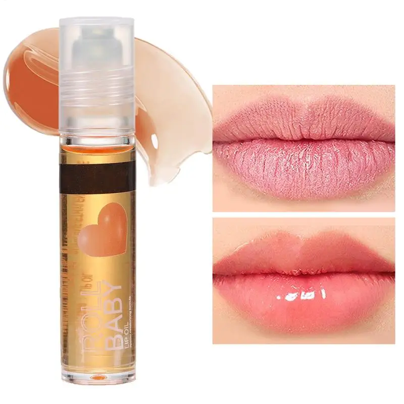 Roll On Lip Oil Cute Lip Gloss Hydrating Lip Oil Floral Lip Oil Nourishing Transparent Roll On Lip Balm  lightly scented lip oil