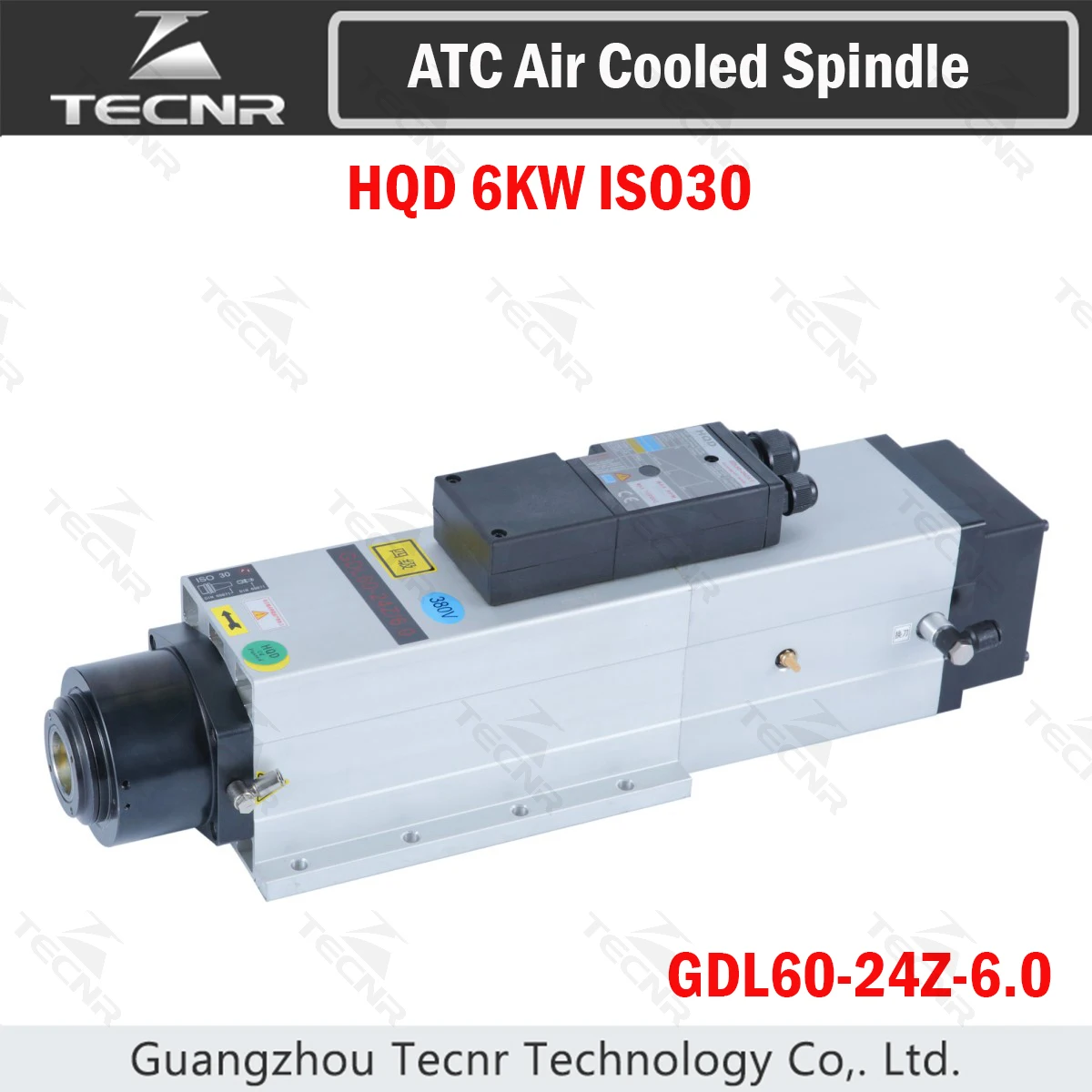 HQD 6W ISO30 ATC Air Cooled Spindle Motor Automatic Tool change Spindle Pneumatic GDL60-24Z-6.0 For CNC Machine