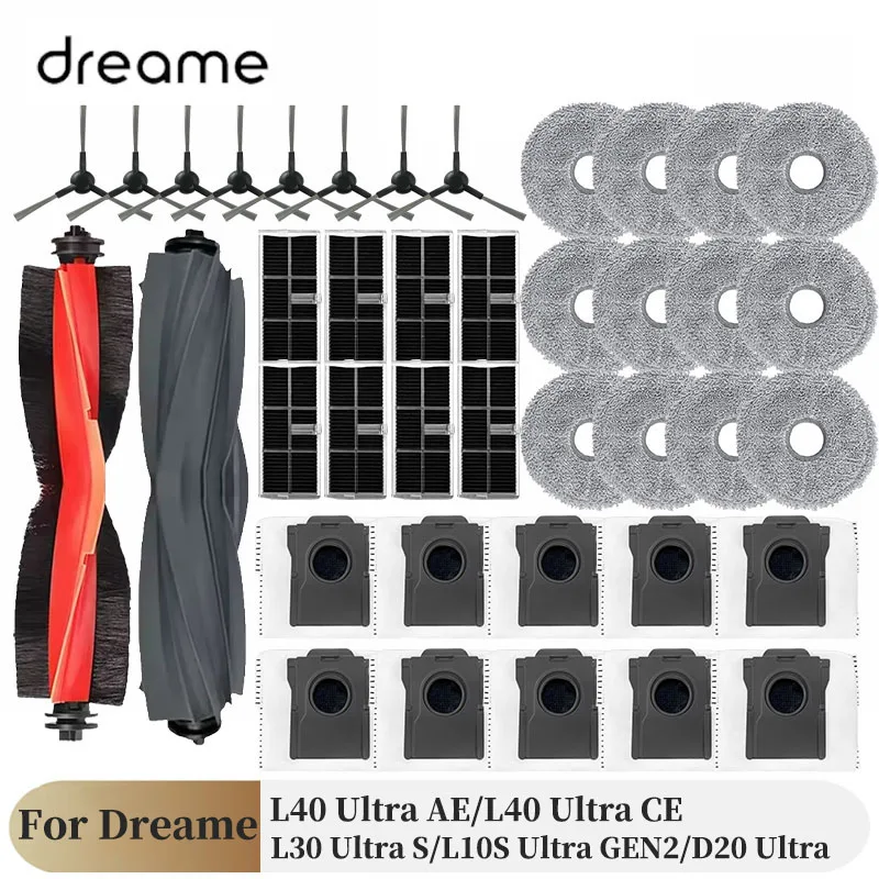 For Dreame L40 Ultra AE Vacuum Cleaner: L10S Ultra Gen2 Mops, Filters, Dust Bags, and Side Brushes