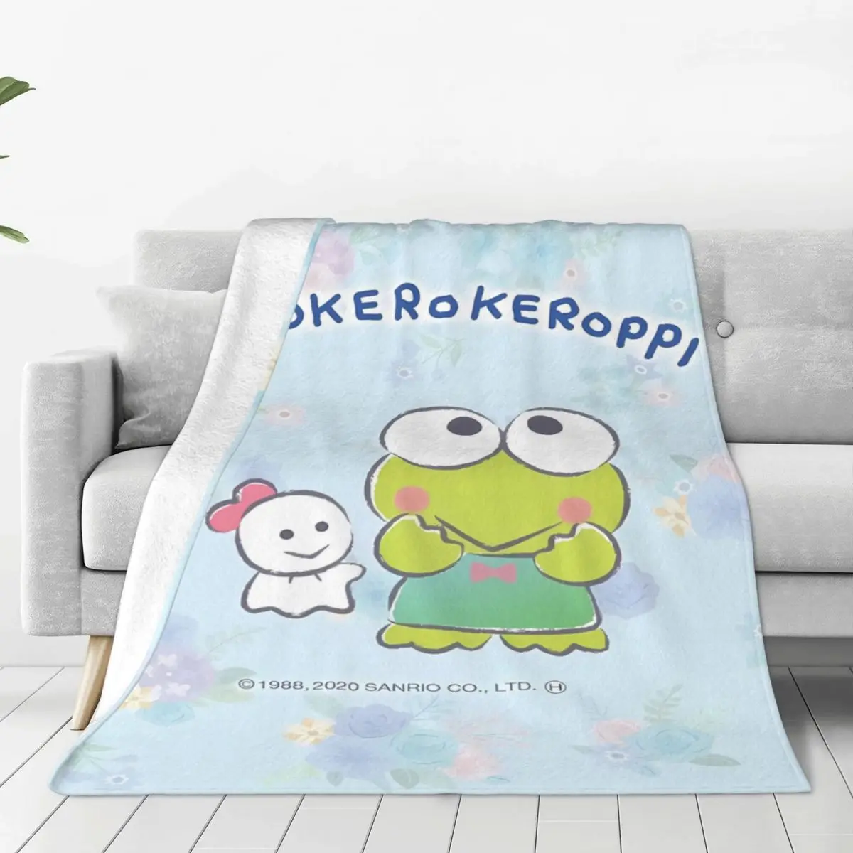 Keroppi Warm Soft Blanket Airplane Travel Plush Throw Blanket Graphic Couch Chair Flannel Bedspread Sofa Bed Cover