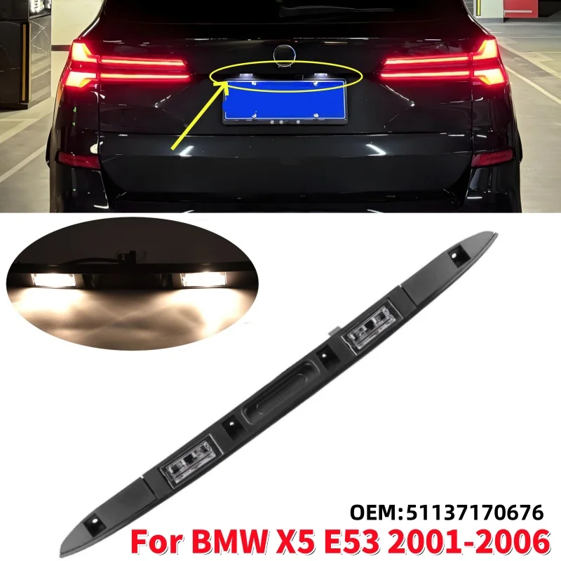 

Car Trunk Tail Gate Switch with LED Light Trunk Lid Rear Handle Grip With Key Button For BMW X5 E53 2001-2006