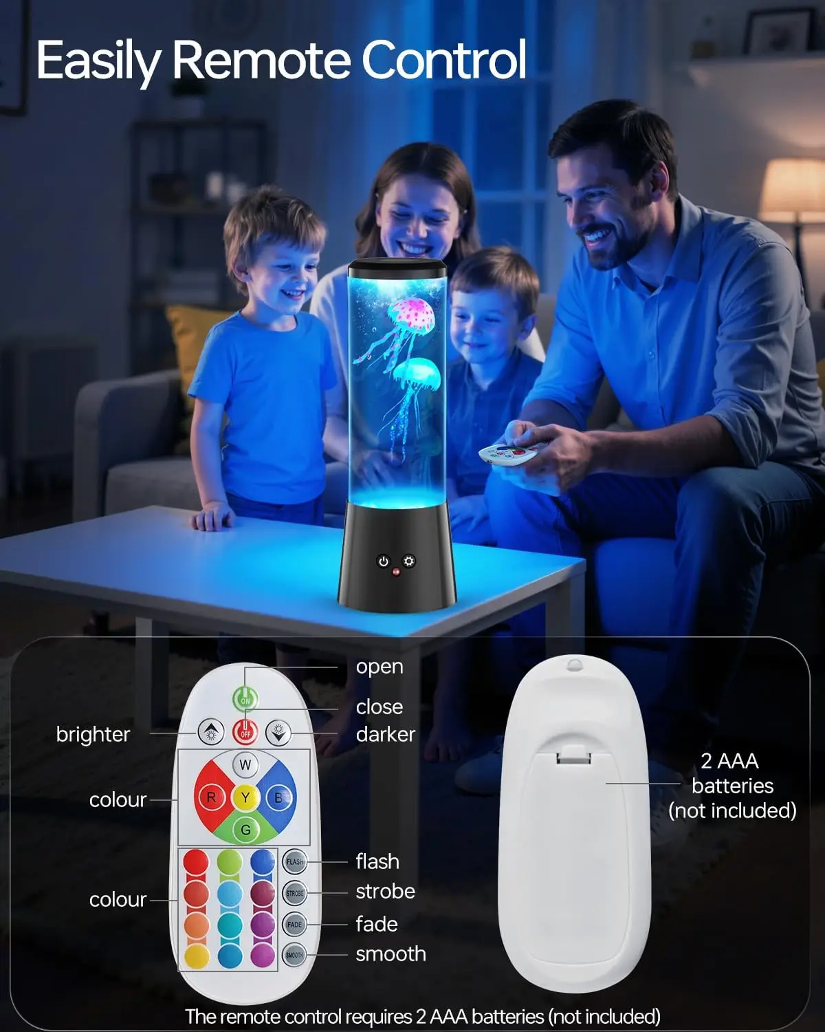 Jellyfish Lamp LED Remote Control Color Changing Aquarium Light With Various Color Home Decoration Light,Desktop Decoration Gift