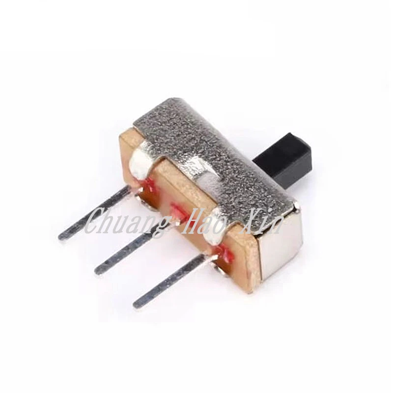 100PCS Interruptor on-off mini Slide Switch SS12D00 SS12D00G3 3pin 1P2T 2 Position High quality toggle switch Handle length:3MM