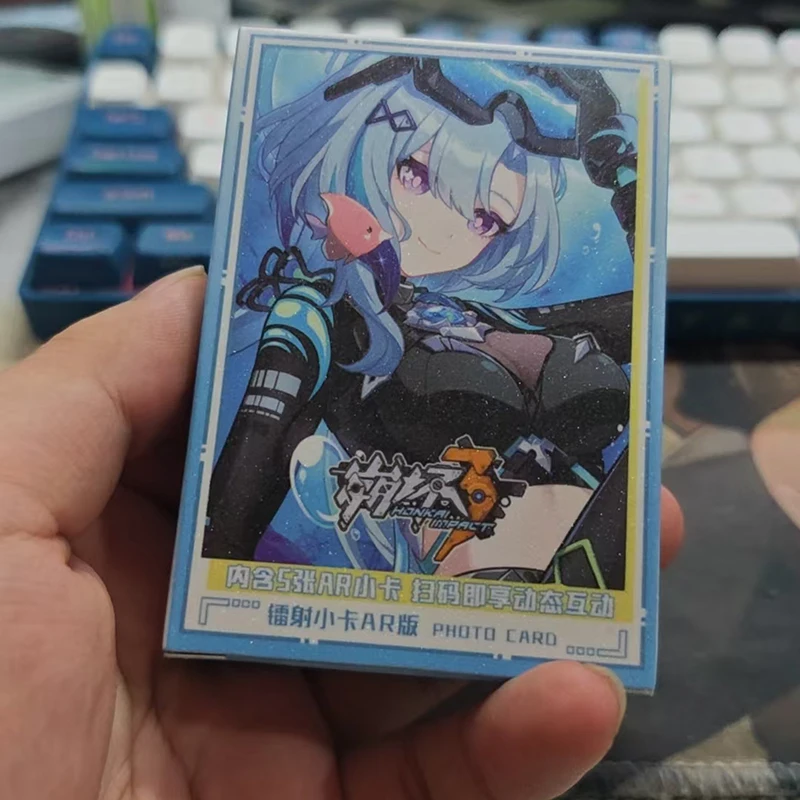 55Pcs/set Laser LOMO Cards Honkai Impact 3rd Game HD Kiana Elysia Raiden Mei Bronya Vita Seele Vill-V Pardofelis Collection