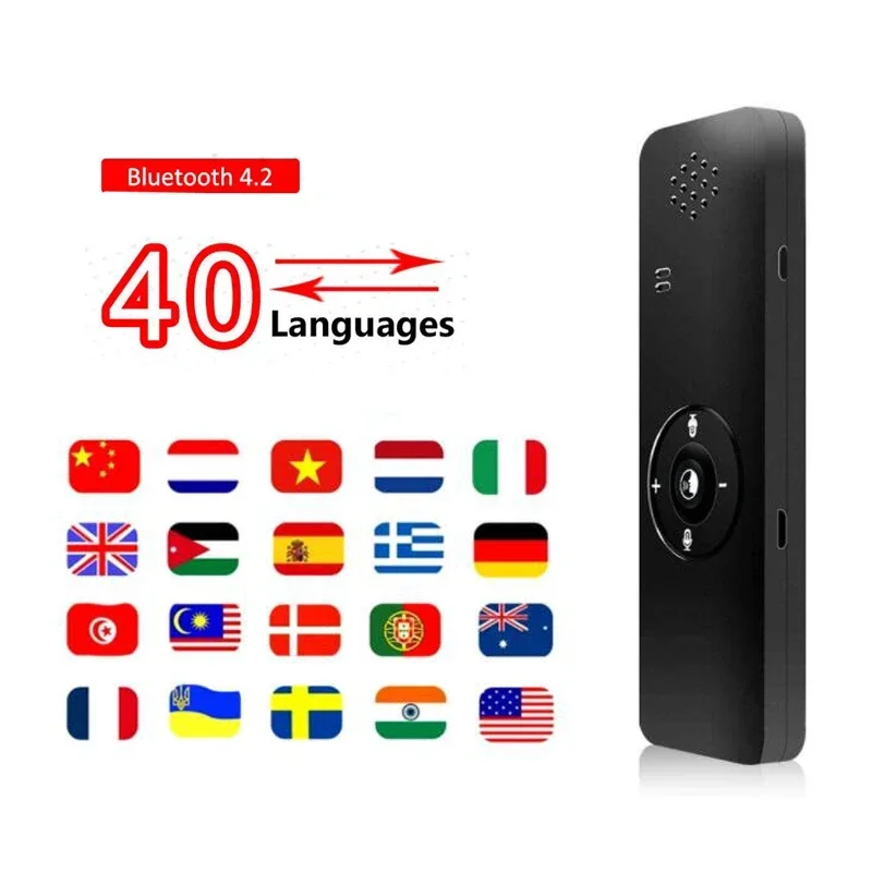 

T11 Bluetooth Smart Voice Translator 40 Multi Languages in Real Time Online Instant Off Line Translation AI Learning Conversion