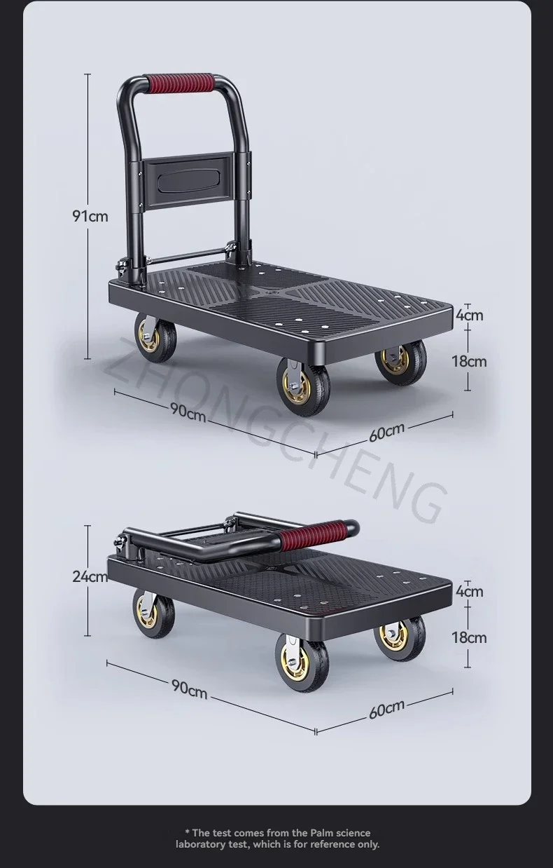 New Household Portable Folding Flatbed Car Outdoor Pull Goods Cart Shopping Hand Cart
